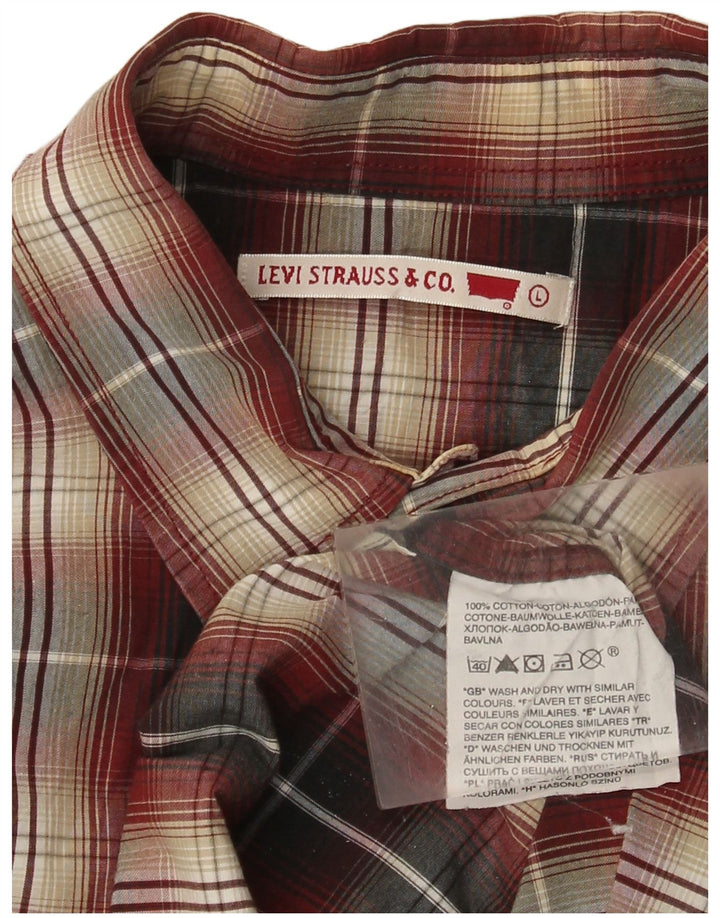 Levi's Herreskjorte Stor Bourgogne Plaid Bomuld