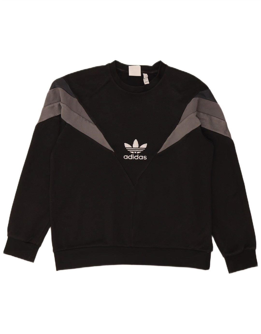 Adidas Graphic Sweatshirt Jumper Large Sort Colourblock Polyester