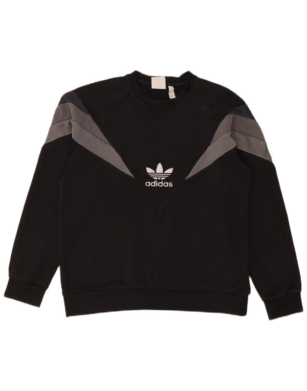 Adidas Graphic Sweatshirt Jumper Large Sort Colourblock Polyester