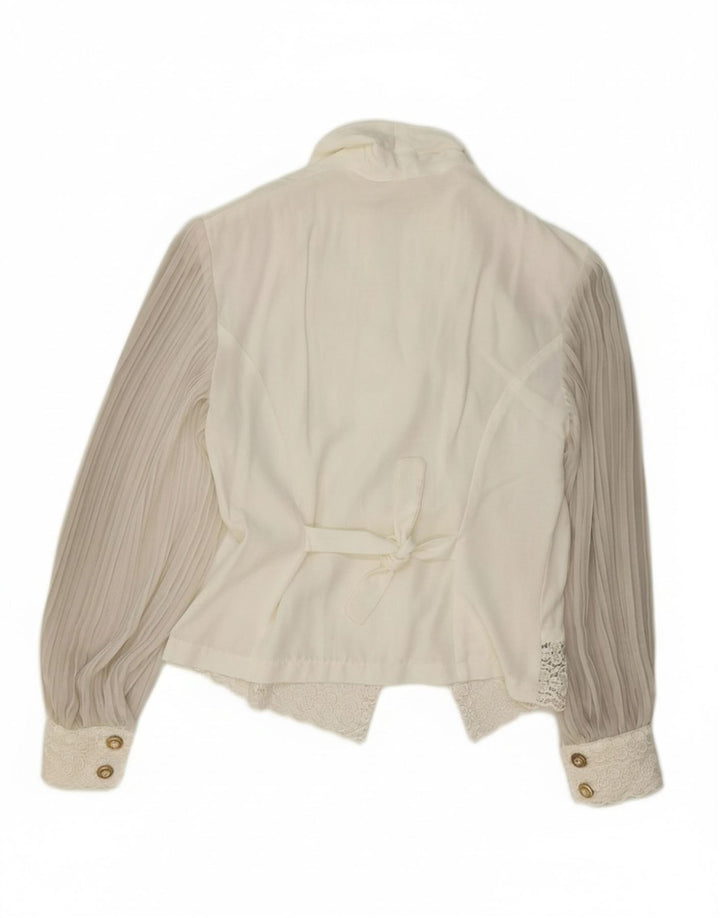 VINTAGE Womens Oversized Shirt Blouse US 1 2XS White Viscose