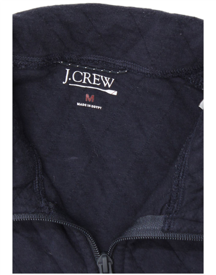 J. Crew Herre Zip Neck Sweatshirt Jumper Medium Navy Blue Bomuld