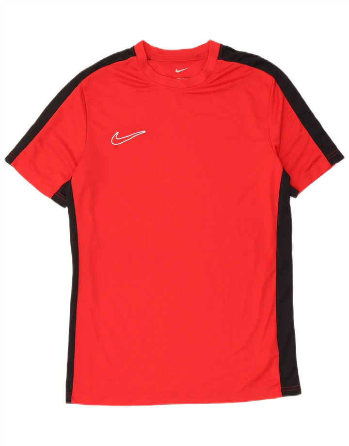 Nike Herre Dri Fit Slim T-Shirt Top Medium Rød Colourblock Polyester
