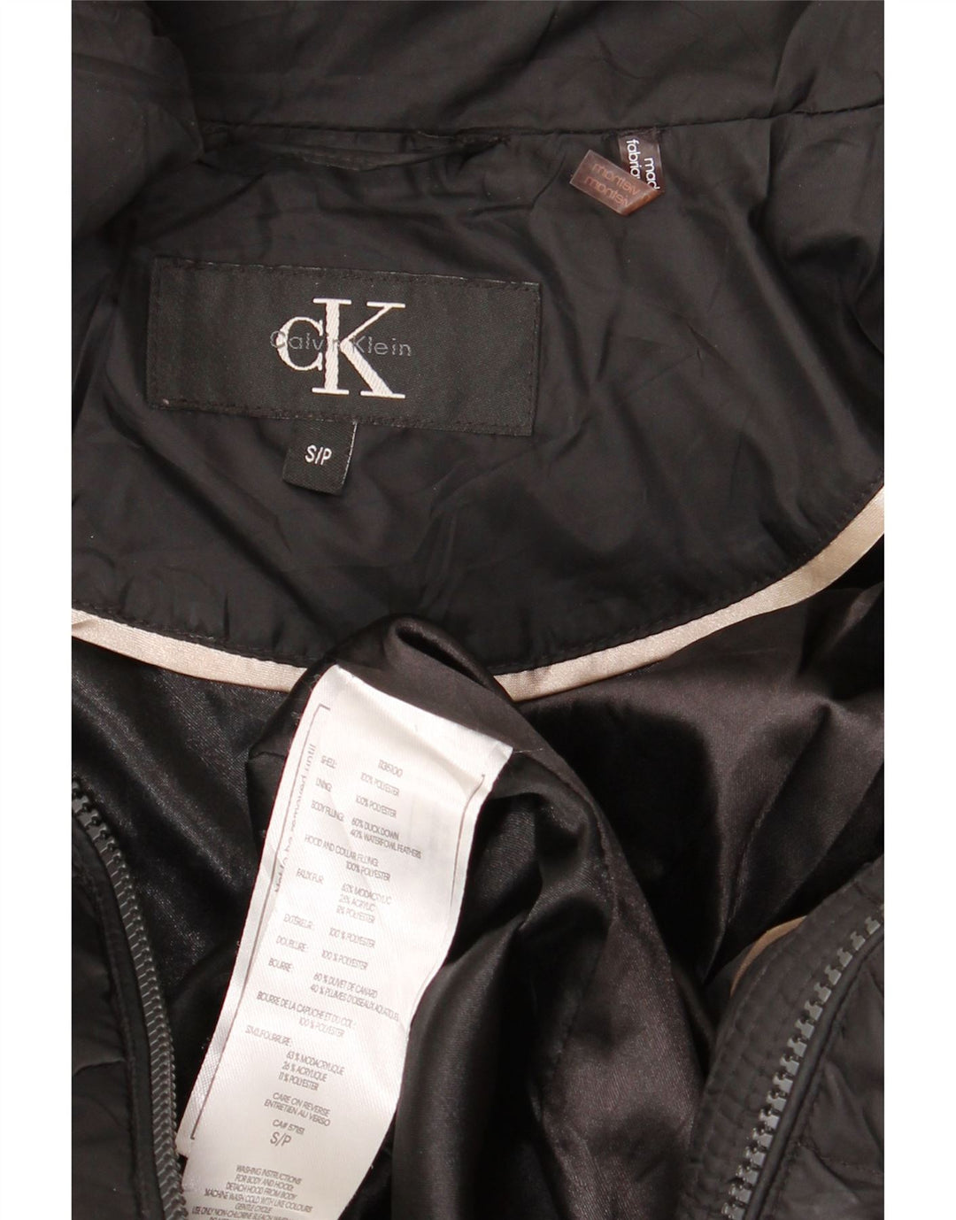 Calvin Klein polstret jakke til kvinder UK 10 Lille sort polyester