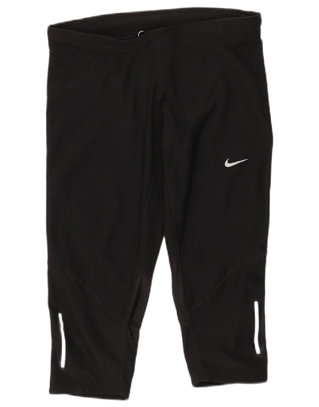Nike Dame Capri Leggings UK 8 Small Black Spotted Polyester