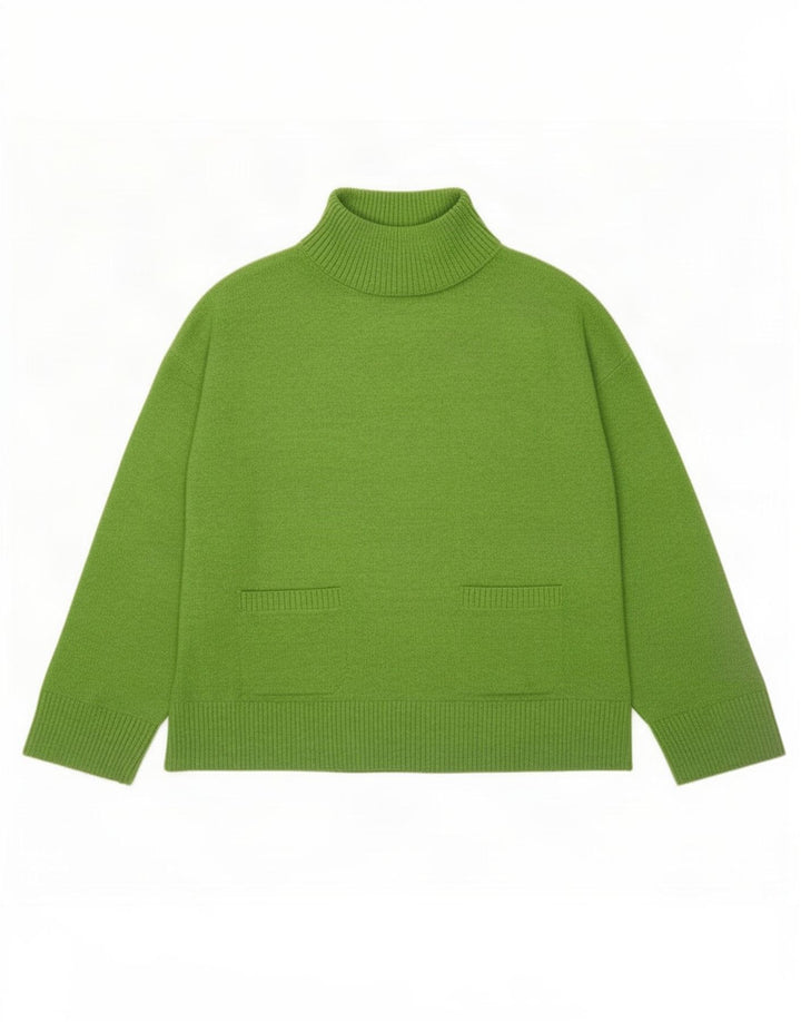 Marks & Spencer Dame Turtle Neck Jumper Sweater UK 14 Medium Green