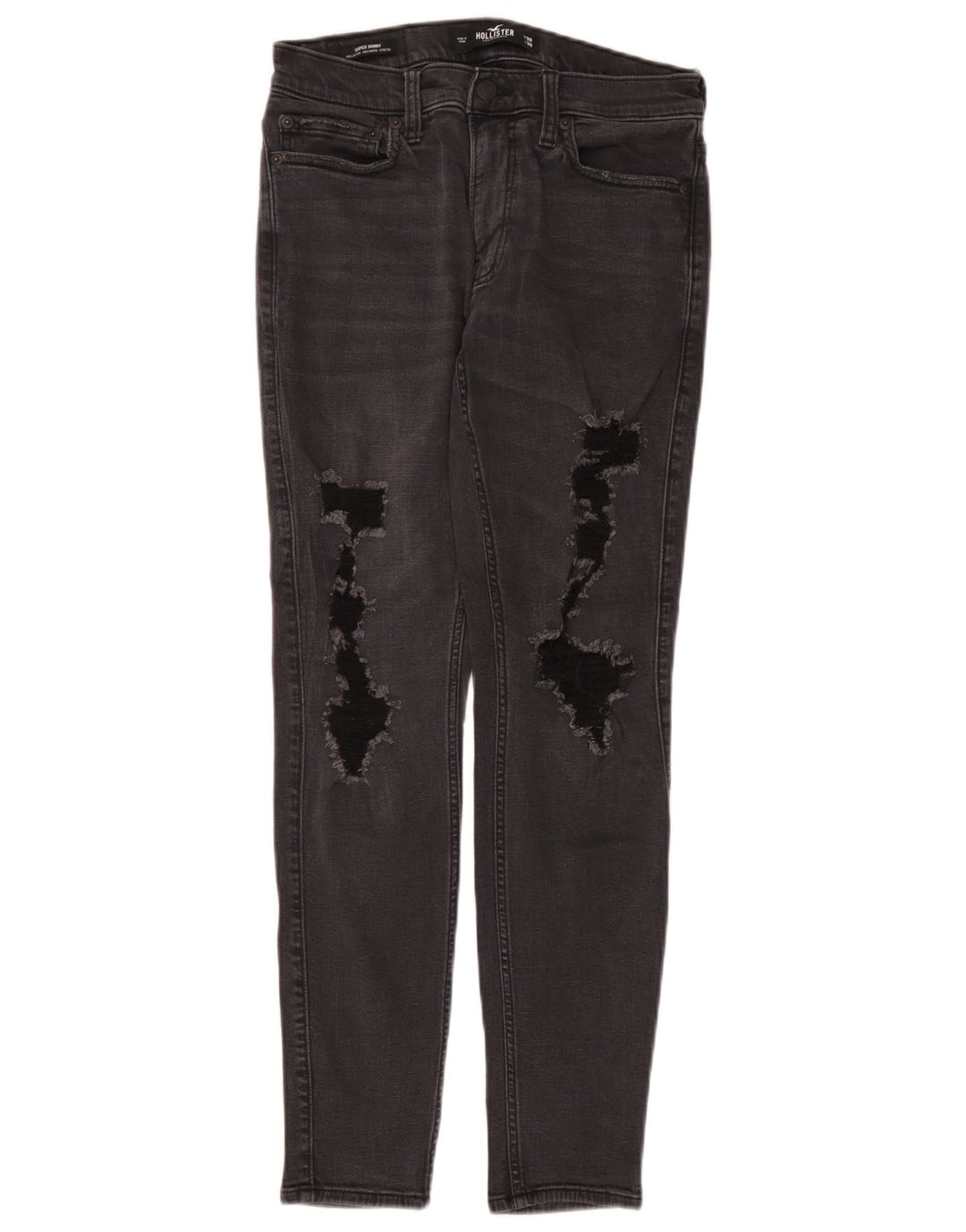 Hollister Herre Distressed Slim Jeans W30 L30 Grå Bomuld