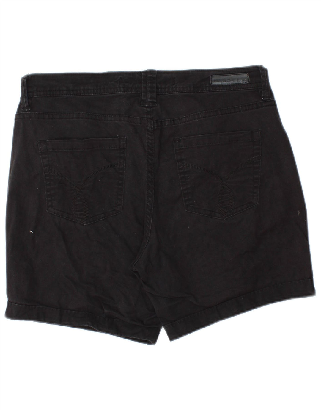 CALVIN KLEIN Dame Mid Rise denimshorts US 10 Large W30 Black Bomuld