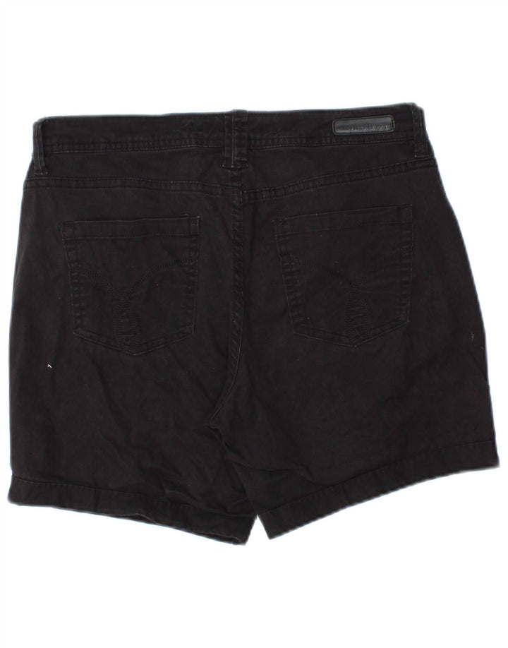 CALVIN KLEIN Dame Mid Rise denimshorts US 10 Large W30 Black Bomuld