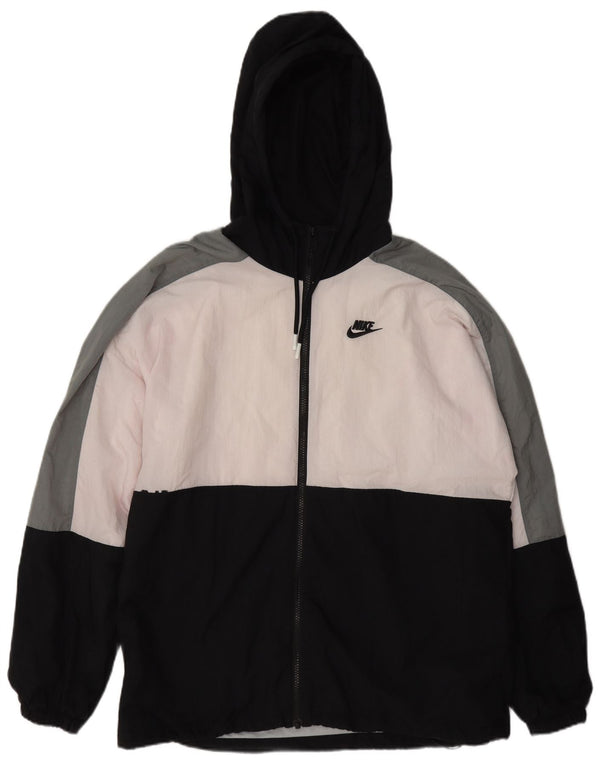 Nike Regnjakke med hætte til mænd UK 38 Medium Flerfarvet Colourblock Nylon