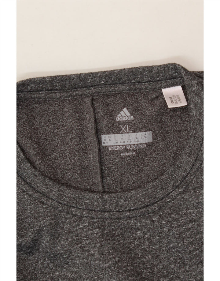 ADIDAS Womens Top Long Sleeve UK 20/22 XL Grey Polyester Vintage Adidas and Second-Hand Adidas from Messina Hembry 