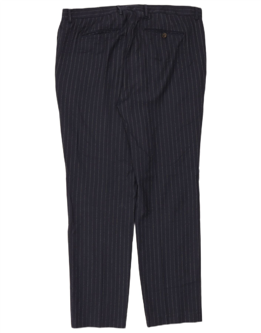 Ted Baker Herre tilspidsede jakkesætsbukser W40 L34 Marineblå nålestribet polyester