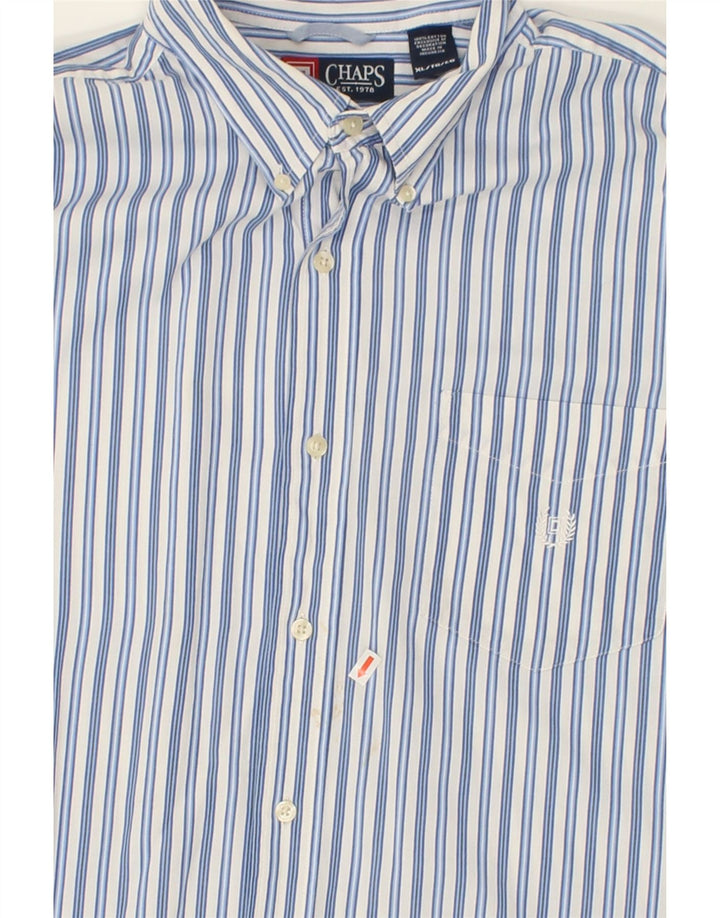CHAPS Mens Shirt XL Blue Striped Cotton Vintage Chaps and Second-Hand Chaps from Messina Hembry 