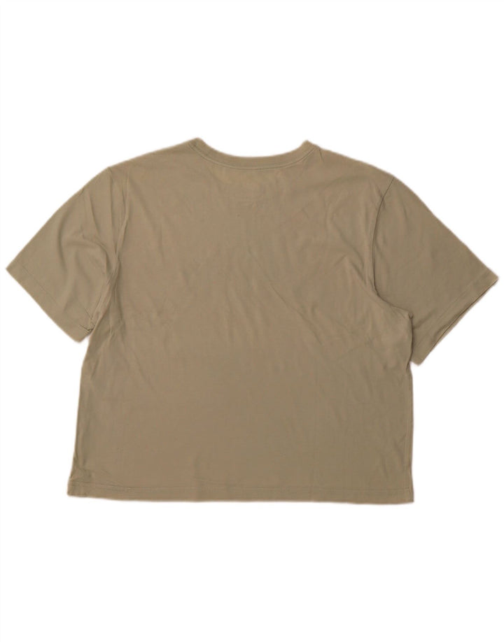 NIKE Dame Crop Grafisk T-Shirt Top UK 14 Medium Grøn