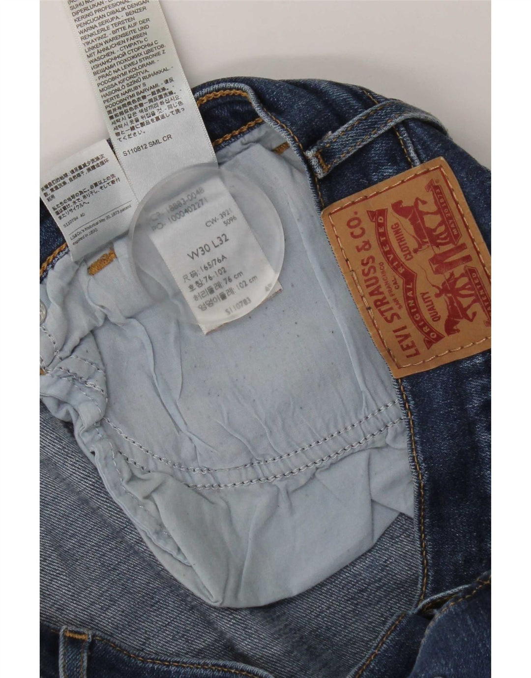 Levi's Dame 724 Højtaljede lige jeans W30 L32 Blå Bomuld