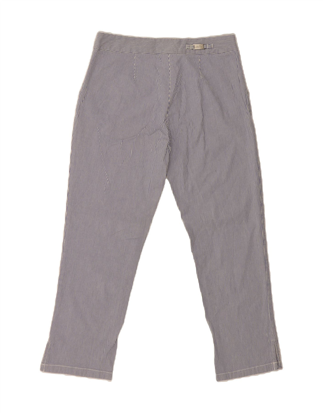 ELLESSE Womens Slim Cropped Trousers IT 44 Medium W30 L26 Blue Pinstripe Vintage Ellesse and Second-Hand Ellesse from Messina Hembry 