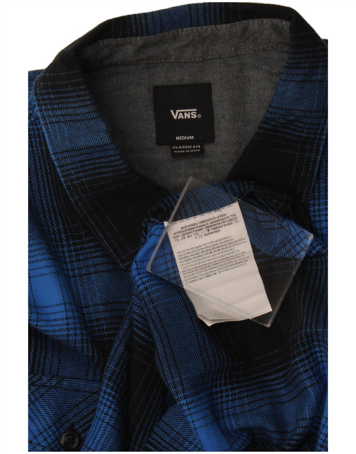 Vans Herre Classic Fit Flannel Shirt Medium Blue Ternet Bomuld