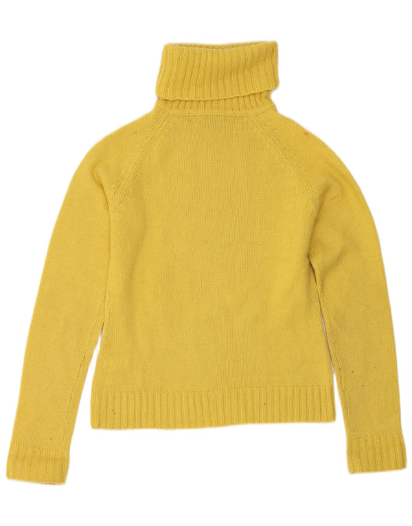 Zara Womens Crop Roll Neck Jumper Sweater UK 10 Small Yellow Acryl
