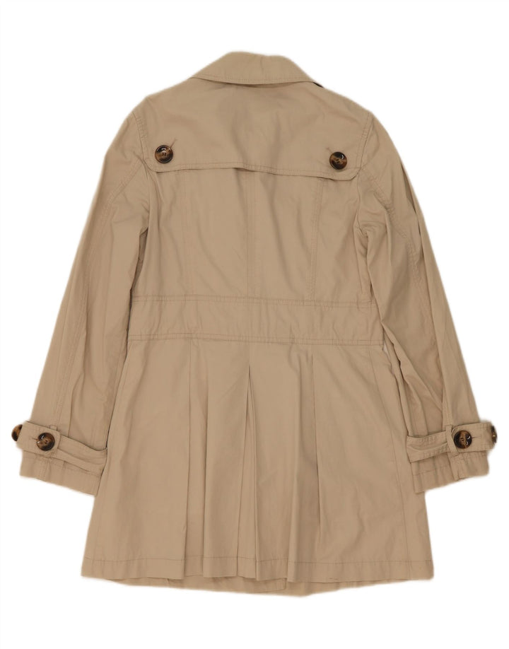 Monsoon Womens Trench Coat UK 8 Small Beige Bomuld