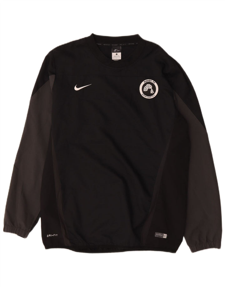 Nike Herre Dri Fit Grafisk Top Langærmet Stor Sort Colourblock Polyester