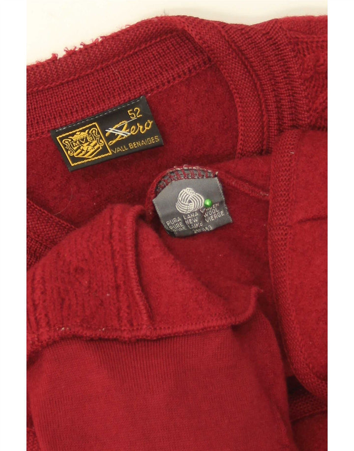 Zero Dame Cardigan Sweater IT 52 2XL Rød Ny Uld