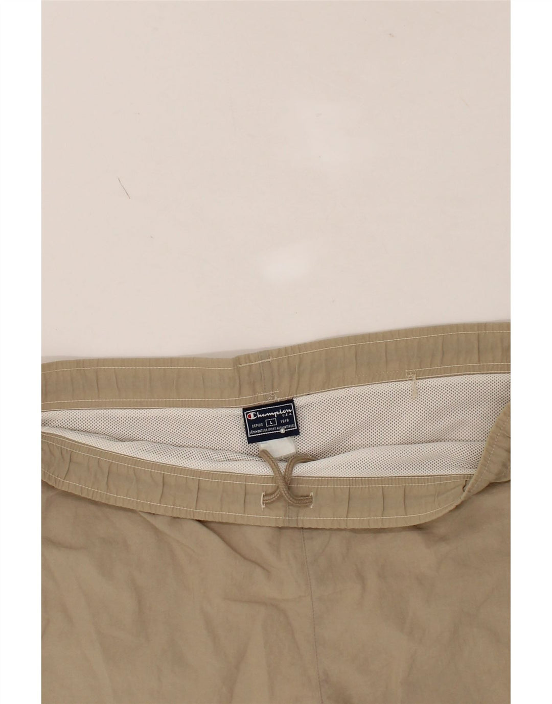 CHAMPION Mens Swimming Shorts Large  Beige Polyester Vintage Champion and Second-Hand Champion from Messina Hembry 