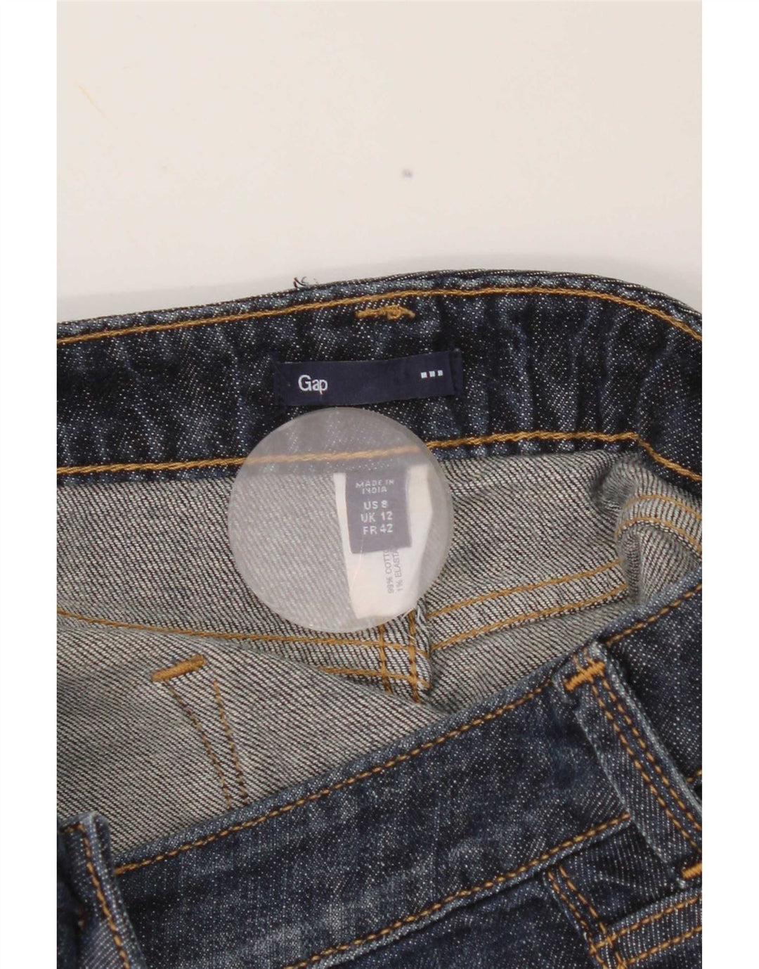 Gap Dame Mini Denim Nederdel UK 12 Medium W32 Navy Blue Bomuld
