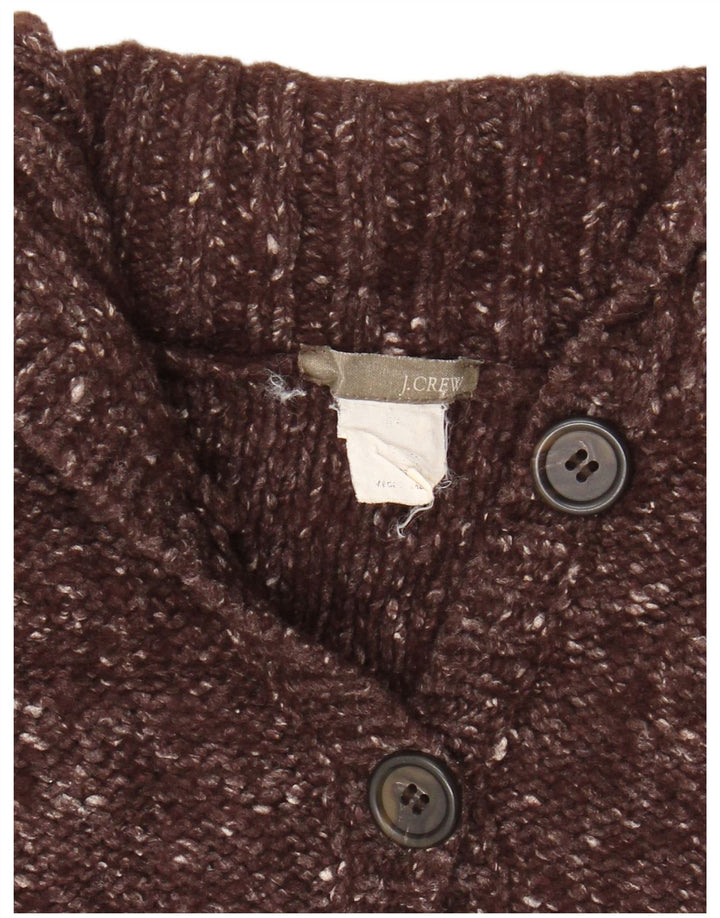 J. CREW Dame cardigan sweater UK 8 Small Brown Flecked