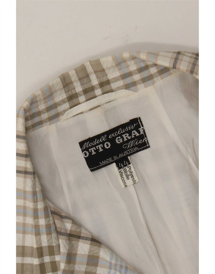 Vintage bomberjakke til kvinder IT 44 Mellemgrøn ternet polyester