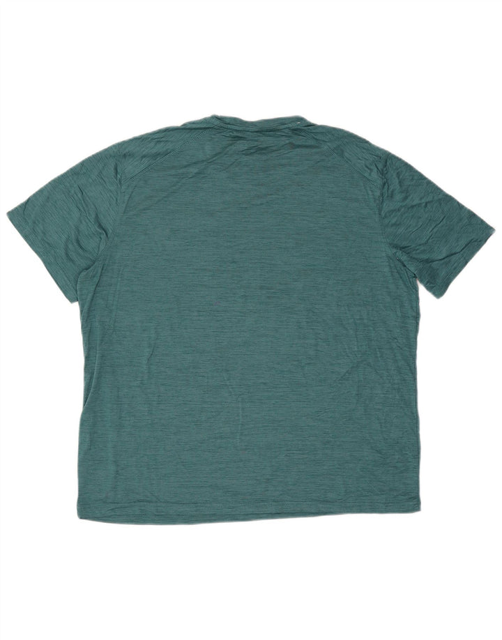 Eddie Bauer Herre T-Shirt Top XL Grøn Flecked Polyester