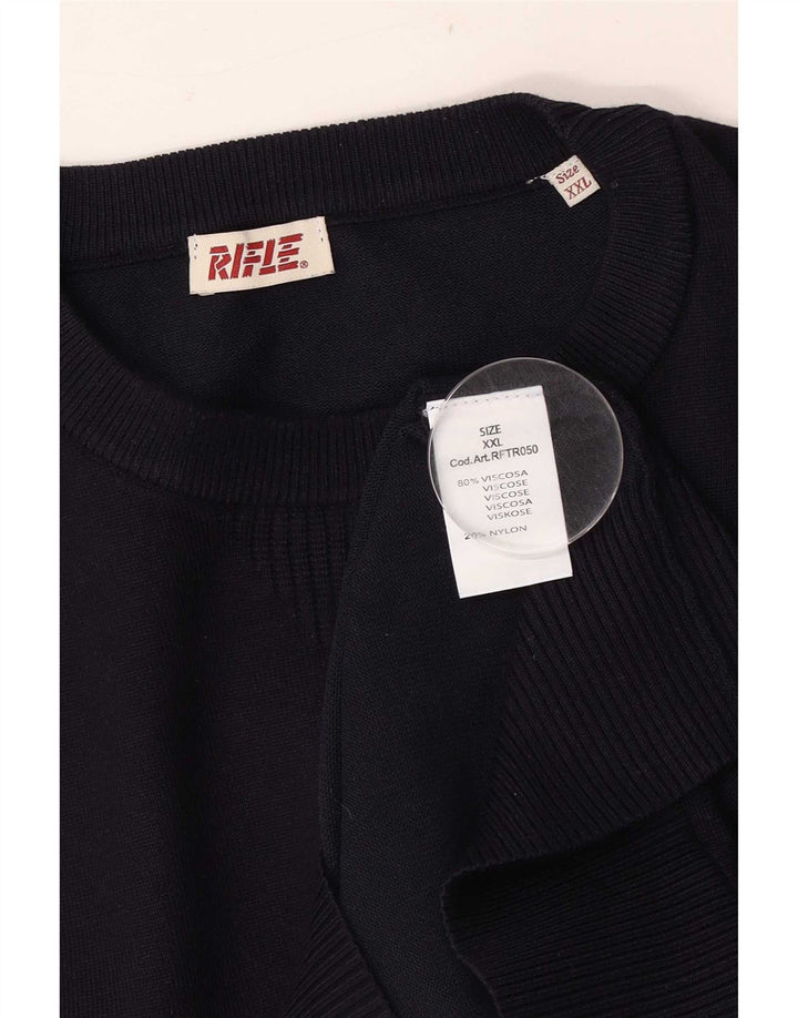 Rifle Herre Crew Neck Jumper Sweater 2XL Navy Blue Viscose