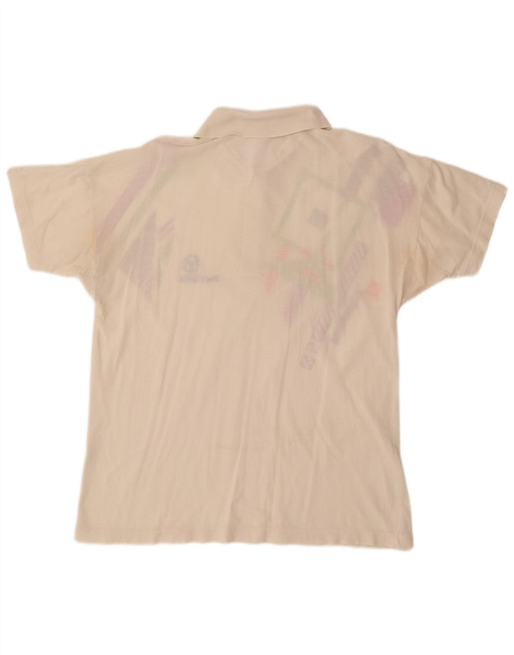 SERGIO TACCHINI Poloshirt til mænd EU 50 Medium Off White Geometrisk bomuld