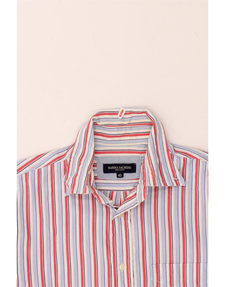 MARINA YACHTING Mens Shirt Size 40 Medium Blue Striped Cotton Vintage Marina Yachting and Second-Hand Marina Yachting from Messina Hembry 