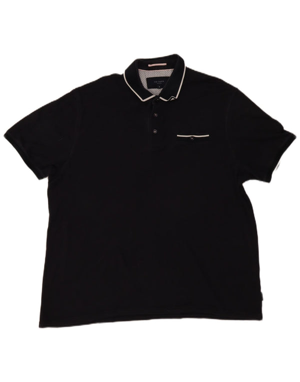 Ted Baker Herre Polo Shirt Størrelse 6 2XL Sort Bomuld