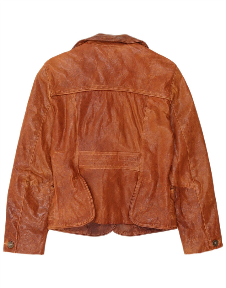 KOCCA læderjakke til kvinder UK 10 Lille brunt læder