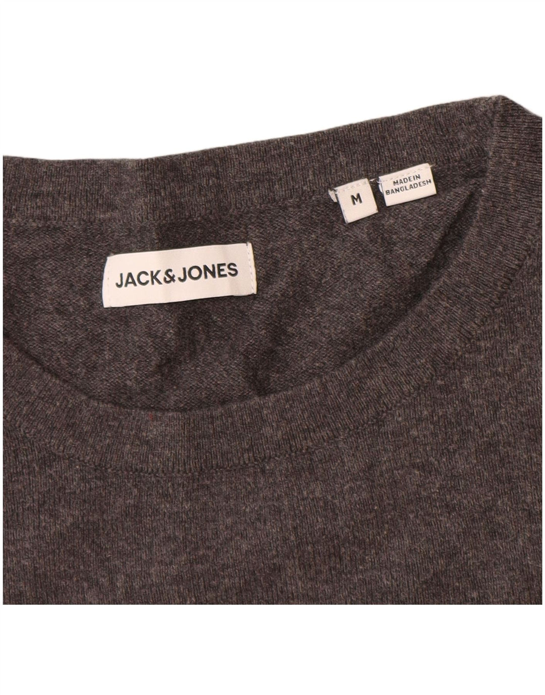 Jack & Jones Herre sweater med rund hals, mellemgrå bomuld