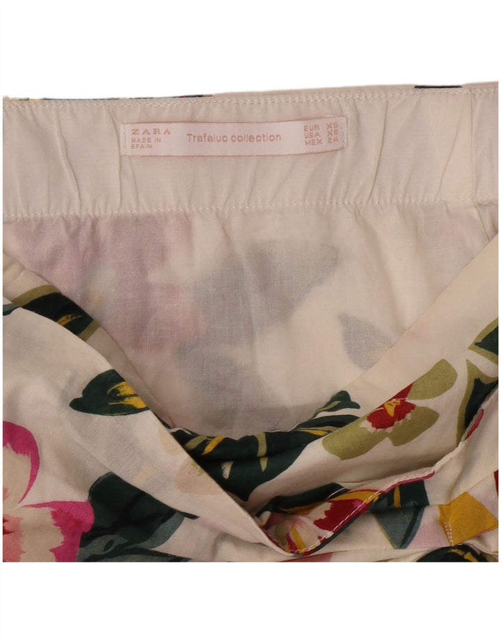Zara Dame Mini-nederdel XS W24 Off White Floral
