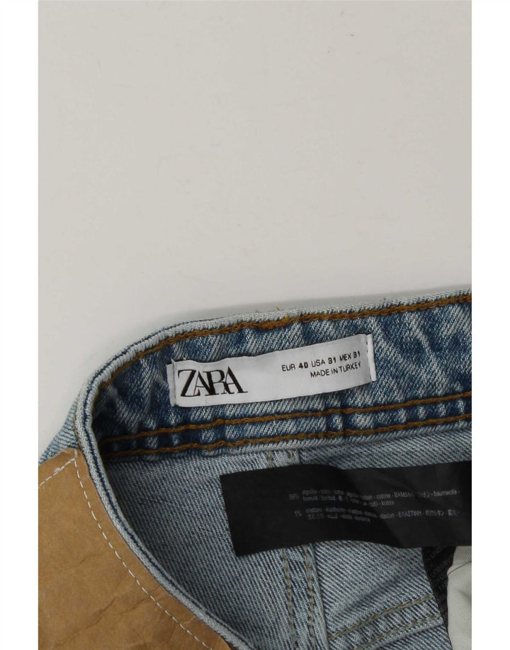 Zara Herre Distressed Straight Jeans EU 40 Medium W31 L29 Blå Bomuld