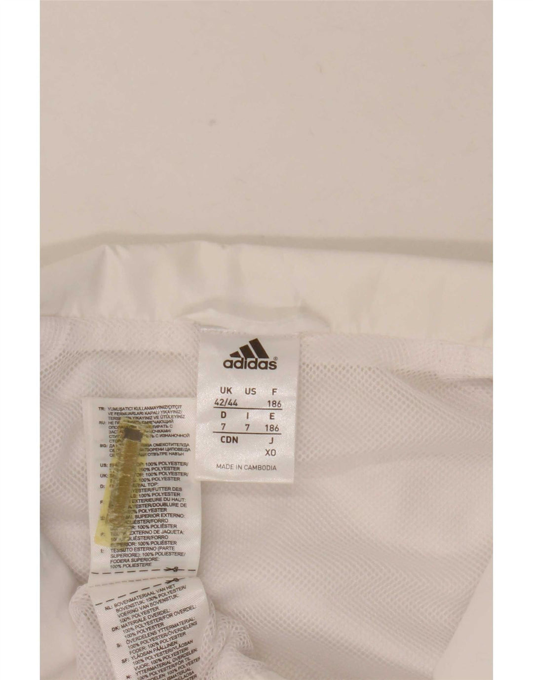 Adidas Træningsdragt til mænd Topjakke UK 42/44 Stor hvid Colourblock Polyester