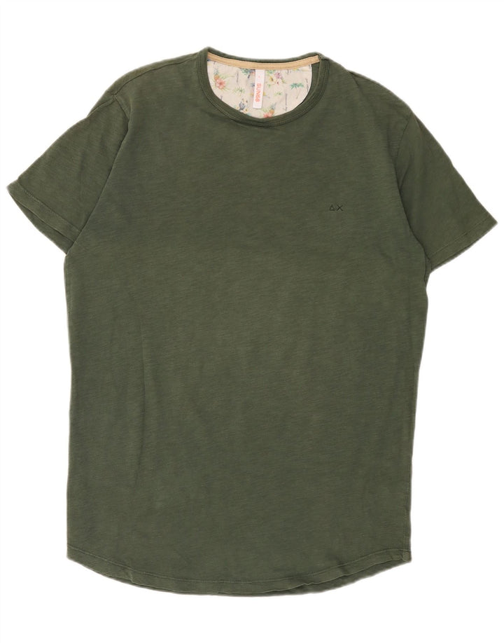 Sun68 Herre T-Shirt Top Stor Khaki Bomuld