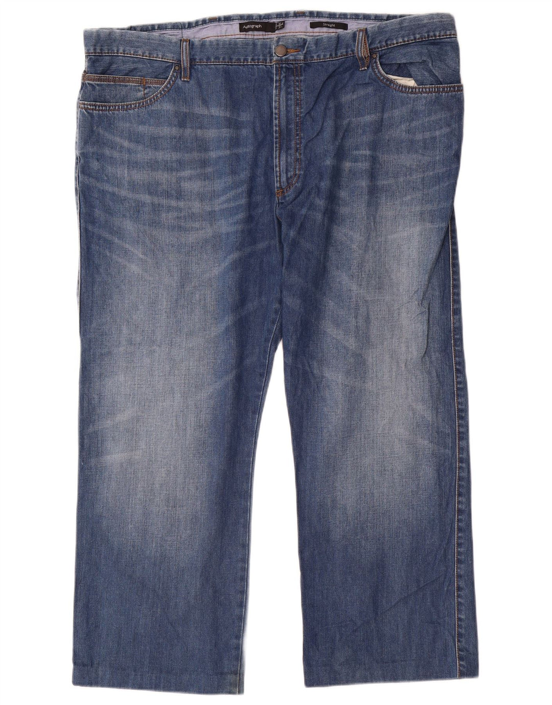 Marks & Spencer Herre Autograph Straight Jeans W42 L27 Blå Bomuld