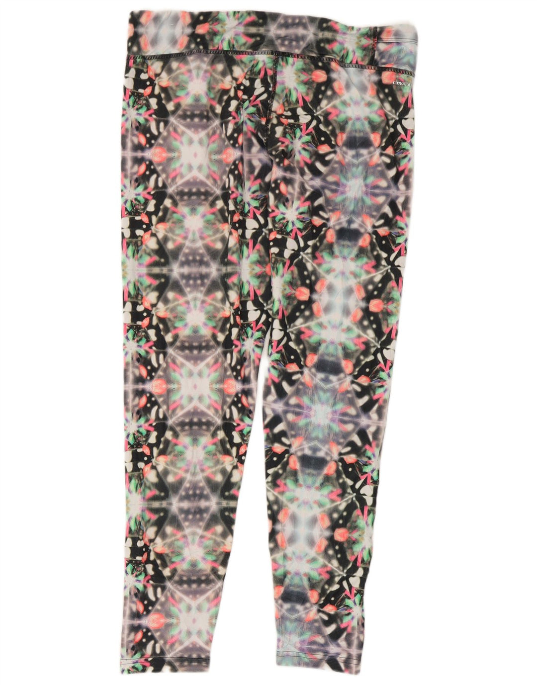 Adidas Womens Climalite Leggings UK 16/18 Large Black Geometric Polyester