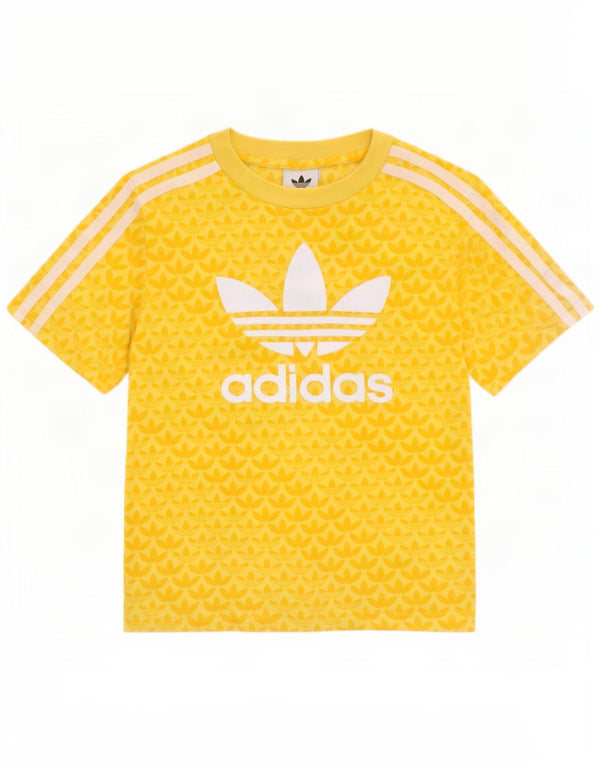 Adidas drenge grafisk t-shirt top 4-5 år gul bomuld