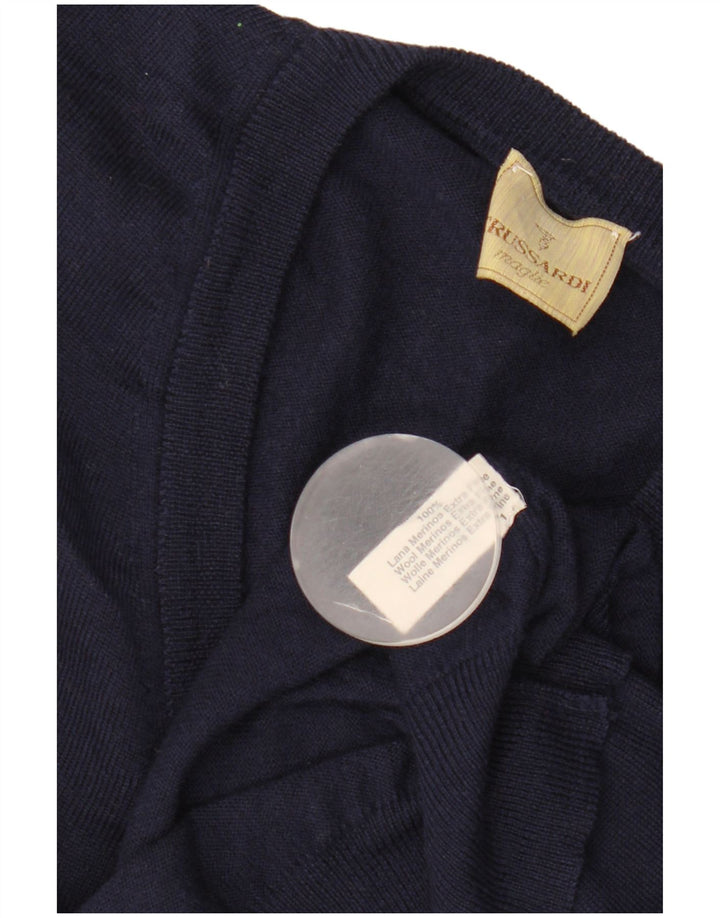 Trussardi Herrevest Tank Top Stor Marineblå Merinould
