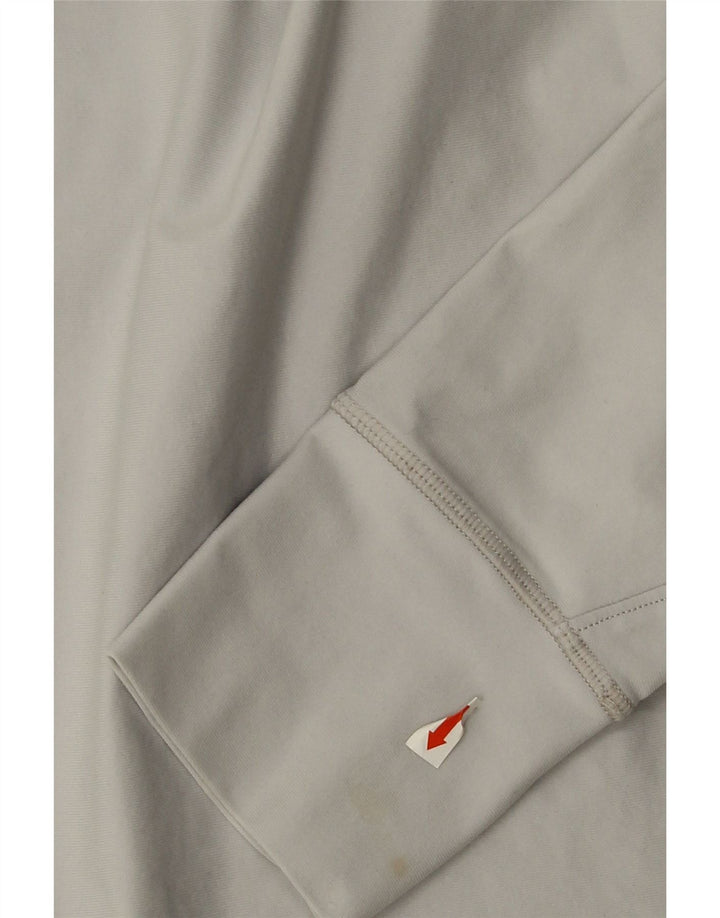 UNDER ARMOUR Mens Fitted Zip Neck Pullover Tracksuit Top Medium Grey Vintage Under Armour and Second-Hand Under Armour from Messina Hembry 