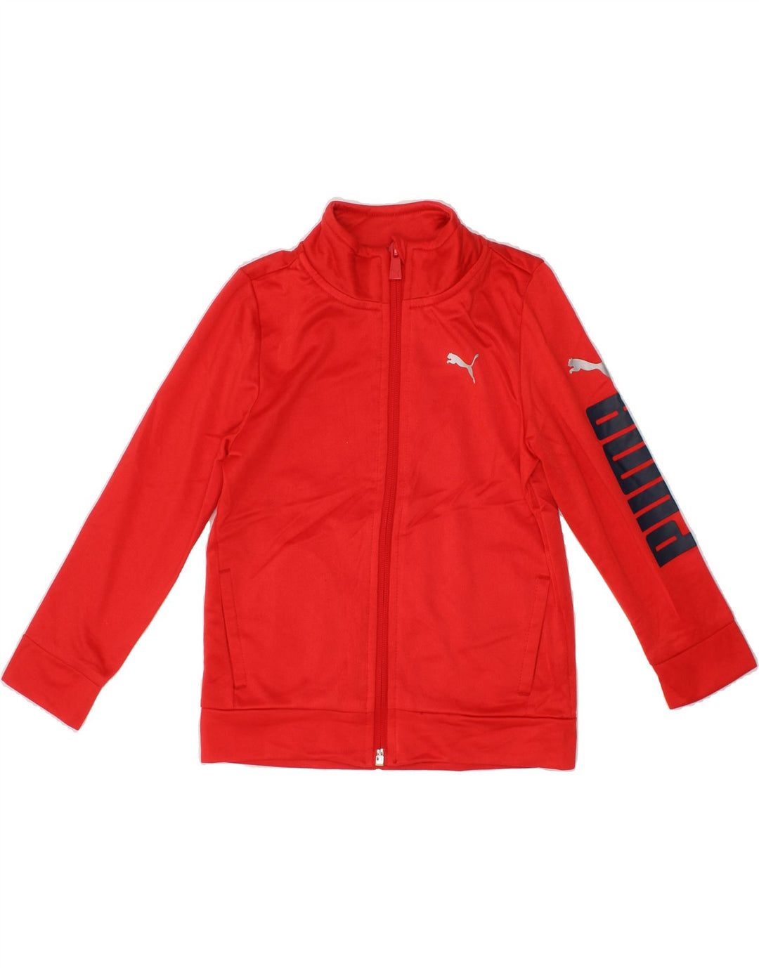 PUMA Boys Graphic Tracksuit Top Jacket 2-3 Years Red Polyester Vintage Puma and Second-Hand Puma from Messina Hembry 
