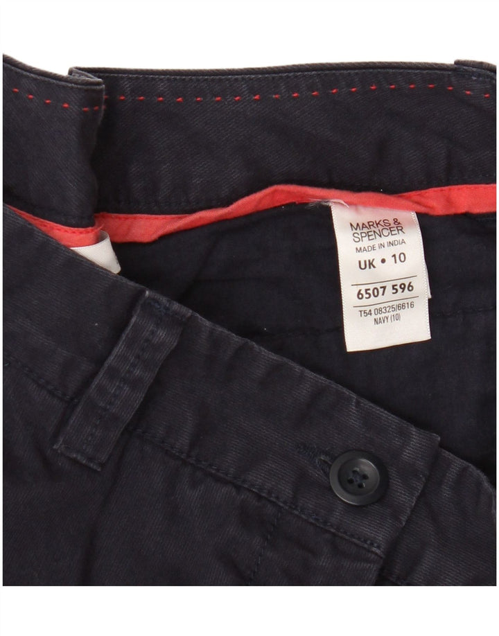 Marks & Spencer Dame Capri Bukser UK 10 Small W30 L21 Navy Blue