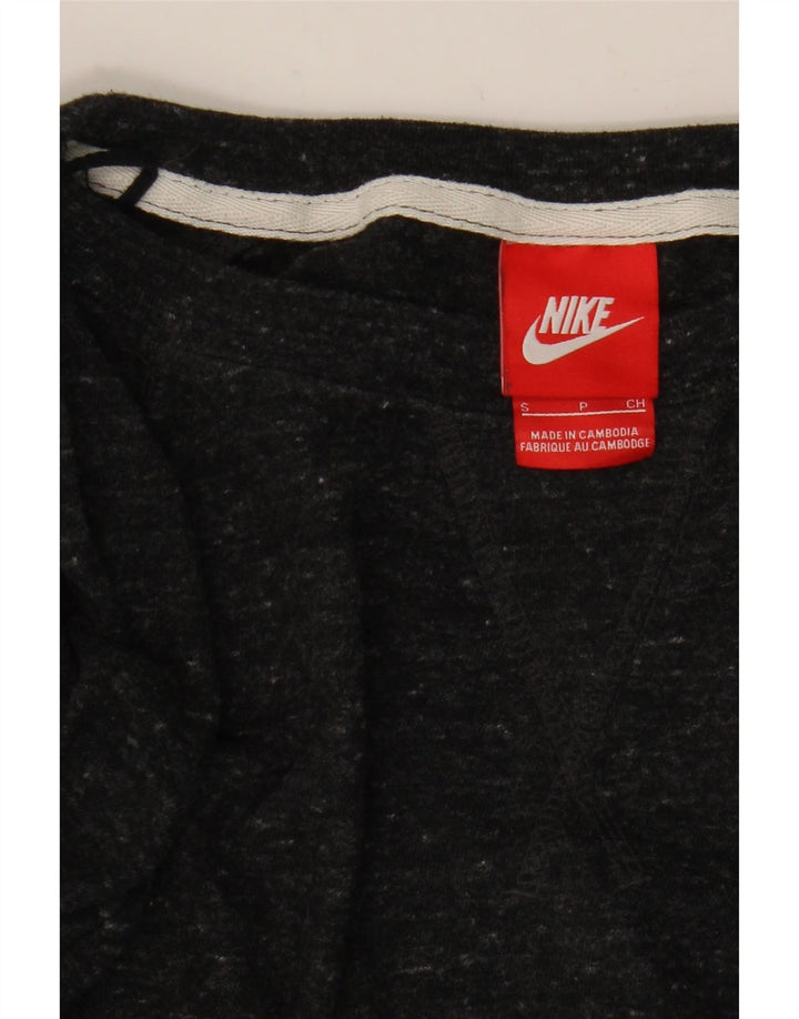 NIKE Graphic Sweatshirt Jumper UK 10 Small Black Flecked