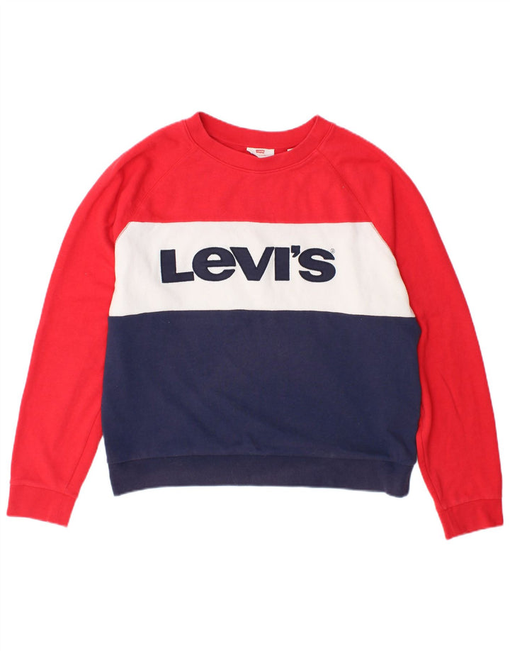 Levi's Dame Sweatshirt Jumper UK 16 Stor flerfarvet Colourblock