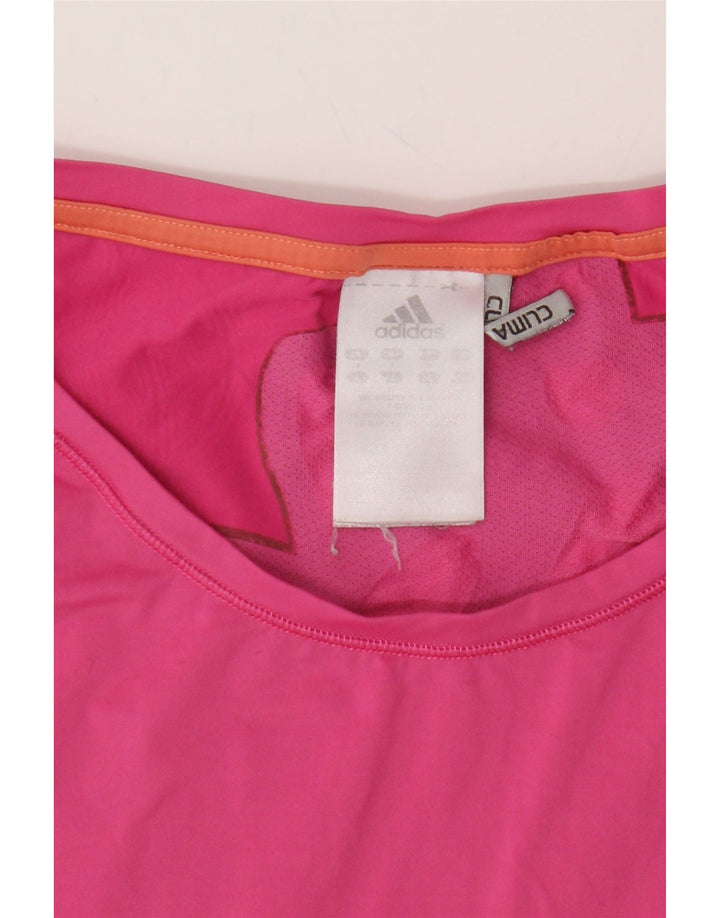 ADIDAS Womens Climacool Graphic T-Shirt Top UK 10 Small  Pink Polyester Vintage Adidas and Second-Hand Adidas from Messina Hembry 