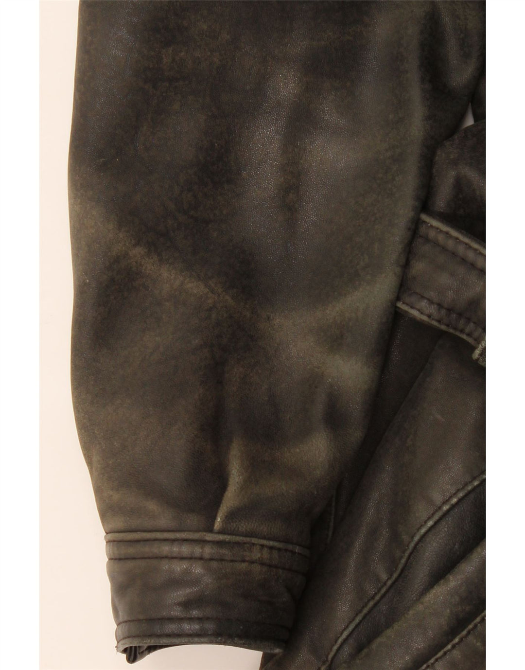 Vintage Dame Læder Oversized Biker Jacket UK 10 Lille brunt læder